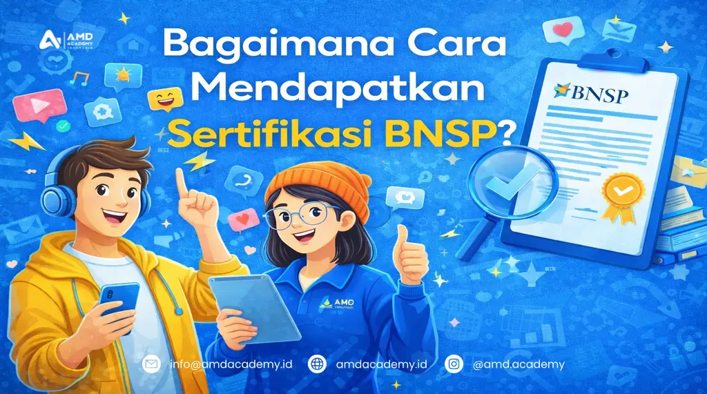 Ilustrasi AMD Academy tentang pelatihan untuk mendapatkan sertifikasi BNSP.