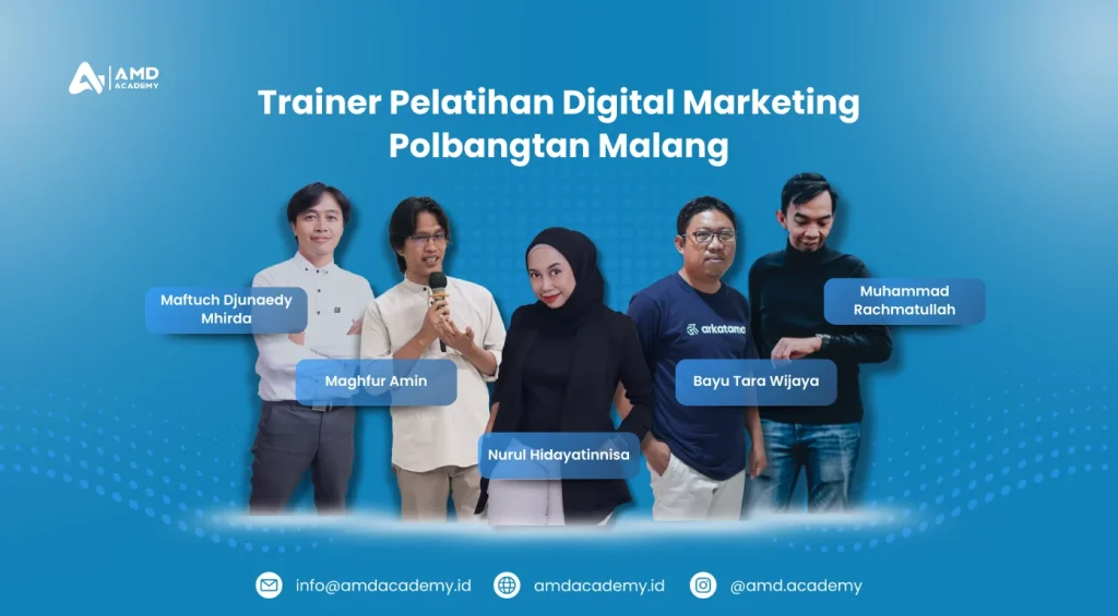 Poster sampul yang menampilkan para trainer pelatihan digital marketing Polbangtan Malang
