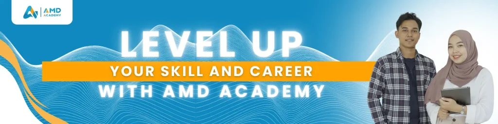 Banner program pelatihan pengembangan skill dan karier di AMD Academy.