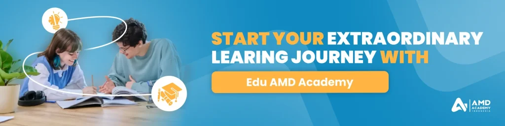 Banner untuk mengajak mendaftar dan bergabung bersama AMD Academy