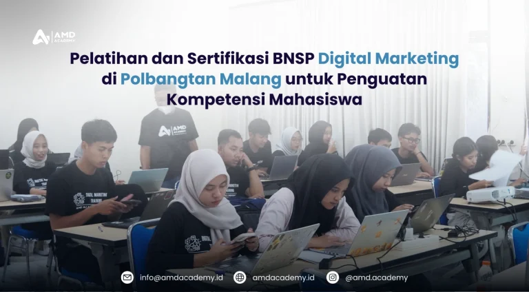 Cover kegiatan Pelatihan dan Sertifikasi Digital Marketing BNSP di Polbangtan Malang yang menampilkan judul “Pelatihan dan Sertifikasi Digital Marketing BNSP di Polbangtan Malang untuk Penguatan Kompetensi Mahasiswa”.
