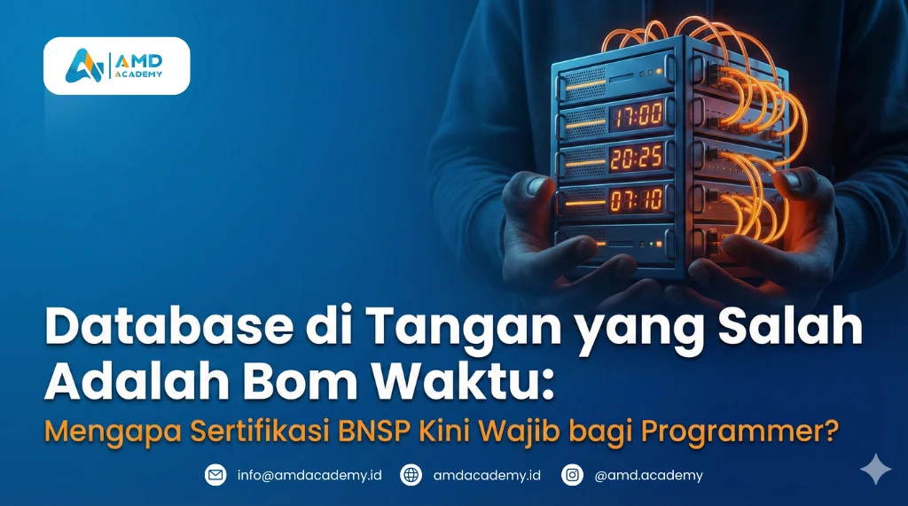 Pentingnya keamanan database melalui pelatihan dan sertifikasi BNSP wajib bagi programmer profesional.