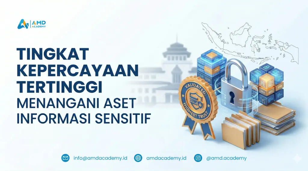 Ilustrasi tingkat kepercayaan tinggi dalam menangani data sensitif bagi tenaga profesional yang telah mengikuti pelatihan dan sertifikasi BNSP.